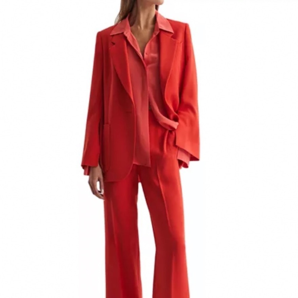 REISS Maia Single Breasted Blazer Red Size 6 - Picture 1 of 12